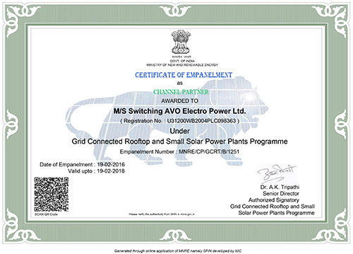 MNRE-certification